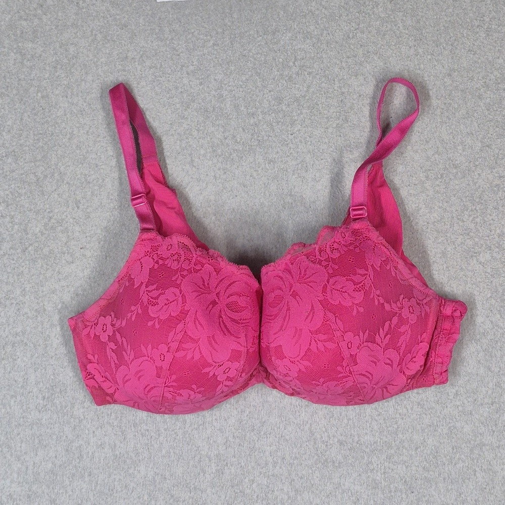 Torrid Curve Women Bra 40DD Pink Floral Full Coverage Underwired Lace